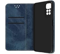 Étui Redmi Note 11/Note 11s Tissu Denim Porte-carte Support Vidéo Bleu