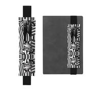 Étui réglable en cuir avec motif chaton rayé noir et blanc pour stylo, journal, calendrier, tablette, marque-page et porte-crayon