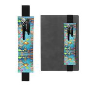 Étui réglable en cuir avec porte-stylo, carnet, calendrier, tablette, marque-page et porte-crayon Motif tortue et poisson