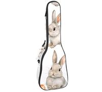 Étui rembourré pour ukulélé avec motif bouledogue français sur fond écossais rouge pour ukulélé concert de 58,4 cm, imperméable et durable, Multicolore 10., 25.9x9x3.1in/66x23x8cm, Organiseur de sac