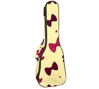 Étui rembourré pour ukulélé de concert avec nœuds papillon et cœurs Motif pattes de chien mignon 58,4 cm Étanche et durable, Multicolore 01., 25.9x9x3.1in/66x23x8cm, Organiseur de sac