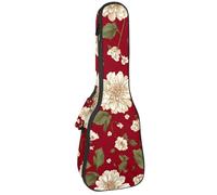 Étui rembourré pour ukulélé de concert de 58,4 cm avec motif baleine, algues marines avec feuilles, bulles et étoiles de mer, sac rembourré avec rangement et bretelles, Multicolore 07, 25.9x9x3.1in