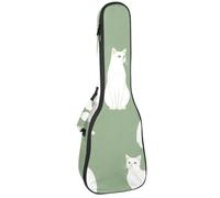 Étui rembourré pour ukulélé de concert de 58,4 cm avec motif baleine, algues marines avec feuilles, bulles et étoiles de mer, sac rembourré avec rangement et bretelles, Multicolore 06, 25.9x9x3.1in