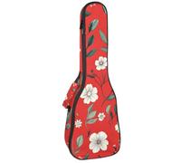 Étui rembourré pour ukulélé de concert de 58,4 cm avec motif baleine, algues marines avec feuilles, bulles et étoiles de mer, sac rembourré avec rangement et bretelles, Multicolore 08, 25.9x9x3.1in