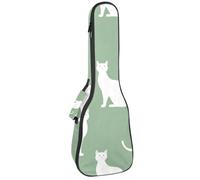 Étui rembourré pour ukulélé de concert de 58,4 cm avec motif baleine, algues marines avec feuilles, bulles et étoiles de mer, sac rembourré avec rangement et bretelles, Multicolore 05, 25.9x9x3.1in