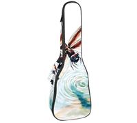 Étui rembourré pour ukulélé de concert de 58,4 cm avec panneaux d'amour, cœurs et pois sur fond rose clair avec rangement et bretelles, Multicolore 07, 25.9x9x3.1in/66x23x8cm, Organiseur de sac