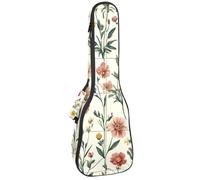 Étui rembourré pour ukulélé de concert de 58,4 cm avec panneaux d'amour, cœurs et pois sur fond rose clair avec rangement et bretelles, Multicolore 10., 25.9x9x3.1in/66x23x8cm, Organiseur de sac