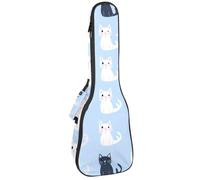 Étui rembourré pour ukulélé de concert de 58,4 cm, couleur corail et marron, motif libellule floral, sac rembourré avec rangement et bretelles, Multicolore 05, 25.9x9x3.1in/66x23x8cm, Organiseur de