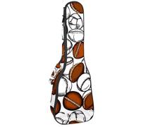 Étui rembourré pour ukulélé de concert de 58,4 cm en forme de cœur avec motif sucette rose esthétique avec rangement et bretelles, Multicolore 08, 25.9x9x3.1in/66x23x8cm, Organiseur de sac
