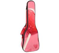 Étui rembourré pour ukulélé de concert de 58,4 cm en forme de cœur avec motif sucette rose esthétique avec rangement et bretelles, Multicolore 01., 25.9x9x3.1in/66x23x8cm, Organiseur de sac