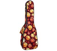 Étui rembourré pour ukulélé de concert de 58,4 cm en forme de cœur avec motif sucette rose esthétique avec rangement et bretelles, Multicolore 06, 25.9x9x3.1in/66x23x8cm, Organiseur de sac