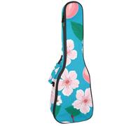 Étui rembourré pour ukulélé de concert de 58,4 cm - Motif tropical d'été - Avec rangement et bretelles, Multicolore 09, 25.9x9x3.1in/66x23x8cm, Organiseur de sac