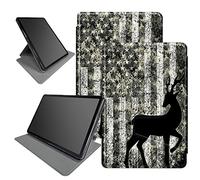 Étui rétro pour Kindle Fire 7 version 2019/2017 9e/7e génération, support pliable rotatif à 360 degrés, plusieurs angles de vue, étui en cuir PU avec mise en veille/réveil automatique