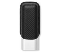 Étui rigide 2 cigares chrome et carbone compact