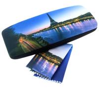 Étui rigide Capital avec housse en microfibre douce et chiffon microfibre assorti Paris