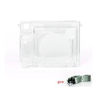 Étui rigide de protection transparent pour appareil photo instantané Fujifilm Instax Wide 400, avec bandoulière et housse de transport.