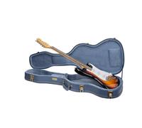 Crossrock Relief Series CRW630LSB Étui en Bois pour Guitares électriques Les Paul, Surface hautement texturée, Imitation Polaire de Vison, loquets en Acier Inoxydable, Bleu fumé