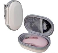 Étui rigide en EVA pour souris sans fil Logitech pour MX Anywhere 3S, sac de transport de protection avec poche en maille pour le rangement des câbles, coque compacte antichoc noire, blanc