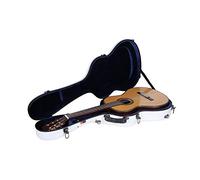 Étui Rigide en Fibre de Verre pour Guitare Classique 4/4 | Finition Brillante White, Serrure TSA, hygromètre, Rembourrage Ajustable, Sangles Sac à Dos
