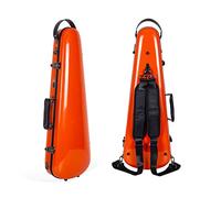 Étui Rigide en Fibre de Verre pour Violon 4/4 | Rembourrage Suspendu, Serrure TSA, intérieur Velours - Orange