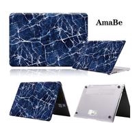 Étui rigide en marbre anti-rayures pour ordinateur portable, coque unisexe pour HUAWEI MateBook - For Matebook 14 - veine blanche en bleu m