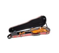 Étui rigide en polycarbonate pour violon 4/4 | Finition rouge mate, hygromètre intégré, compartiment accessoires, couverture de protection - Coque légère et résistante