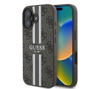 Étui rigide Guess 4G MagSafe marron pour iPhone 16 Plus