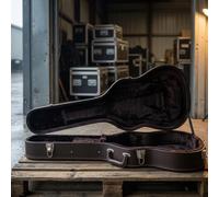 Étui Rigide Guitare Acoustique Coffre Boîtier Valise Coque Solide Anti Poussière et Impacts Intérieur Contourné sur Mesure avec Doublure Noire Douce