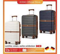 Étui rigide KONO (55/66/76 cm) Ensemble de valises PC avec 360 ° Serrure à rouler et à combinaison noir