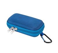 Étui Rigide Nylon pour Ranger et Protéger MP3-Écouteur-Carte Micro SD-Accessoires avec Double Filet et Double Zip Bleu
