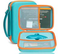 Étui rigide pour 3 stylos 3D Doodler Start+ Essentials pour garçon et fille, ensemble d'activités artistiques pour jouets éducatifs STEM, recharge de filament, guide, câble (bleu cyan et orange)