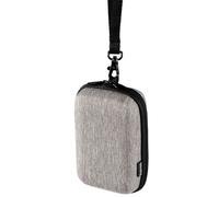 Hama Ambato Étui Rigide pour Appareil Photo Compact 7,5 x 4,5 x 12,5 cm avec Passant de Ceinture, Mousqueton pour Sac à Dos Gris