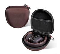Étui rigide pour casque supra-auriculaire - Housse antichoc en EVA avec fermeture éclair - 15,5 x 15 x 8 cm (marron)
