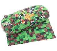 Étui rigide pour enfants cool en 2 motifs Minecraft avec chiffon en microfibre, Épées multicolores, taille unique
