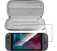Étui Rigide pour Nintendo Switch 2 Console + 2 * Verre Trempé Housse Rigide de Rangement Zippée en Matériau Durable Anti-Choc Accessoire pour Nintendo Switch 2 Model 2025-Noir