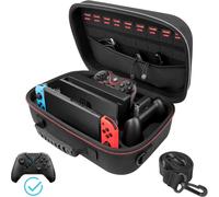 Étui Rigide pour Nintendo Switch & Switch OLED,Sac de Voyage Portable de Protection Rigide,Doublure Douce,étui de Transport pour 18 Jeux pour Console Switch Pro,Manette et Accessoires