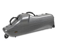 Étui Deluxe Lechgold pour Saxophone Baryton, Boîtier en plastique robuste | Étui instrument Lechgold "Deluxe" pour saxophone baryton, Version trolley avec roulettes robustes, Poids: 6, 6 kg