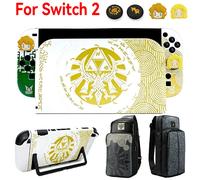 Étui rigide The Legend of Zelda pour console NS2 Switch 2, sac de rangement, poignées en caoutchouc de silicone, station de charge, housse de protection E and Thumb Grip