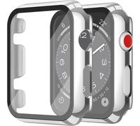Étui rigide XiHAMA en polycarbonate avec protection en verre trempé, compatible avec Apple Watch Series 9, 8, 7 et Ultra.