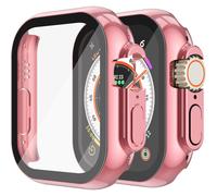 Étui rigide XiHAMA en polycarbonate avec protection en verre trempé, compatible avec Apple Watch Series 9, 8, 7 et Ultra.