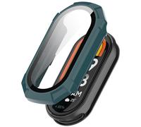 Étui rigide XiHAMA + protection en verre trempé compatible avec Xiaomi Smart Band10/10NFC/10Ceramic/9Ceramic/8, coque en polycarbonate ultra-mince