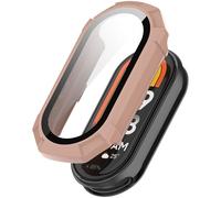 Étui rigide XiHAMA + protection en verre trempé compatible avec Xiaomi Smart Band10/10NFC/10Ceramic/9Ceramic/8, coque en polycarbonate ultra-mince