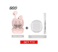 (Étui rose) Écouteurs sans fil Bluetooth T13 TWS Hi-Fi avec 4 microphones, réduction de bruit active,