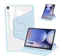 Étui Rotatif à 360° for Samsung Galaxy Tab S11 SM-X730/X736B 11 Pouces 2025, Coque arrière Transparente avec Emplacement for Stylet(Sky Blue)