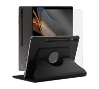 Etui Rotatif En Simili Cuir + Verre Trempé Pour Samsung Galaxy Tab S8 Ultra 14.6" Sm-X910 Sm-X916 - Noir - Visiodirect -