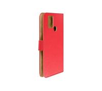 Coque et étui téléphone mobile Avizar Etui pour Logicom Solar Portefeuille Fixation Adhésive Fermeture Aimantée Rouge