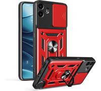 Étui Rouge Pour Nothing Cmf Phone 1 - Coque Antichoc Avec Cache Objectif Coulissant, Anneau Rotatif 360° Aimanté, Attache Sangle
