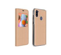 Étui Samsung A11 / M11 Fenêtre d'affichage Protection Intégrale Or