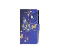 Étui Samsung Galaxy A12 Clapet Multicompartiments et Support Vidéo Papillons Or