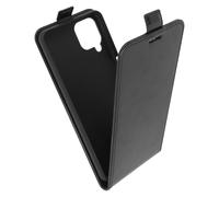Etui pour Samsung Galaxy A12 Clapet Vertical Porte-carte Effet Lisse Noir